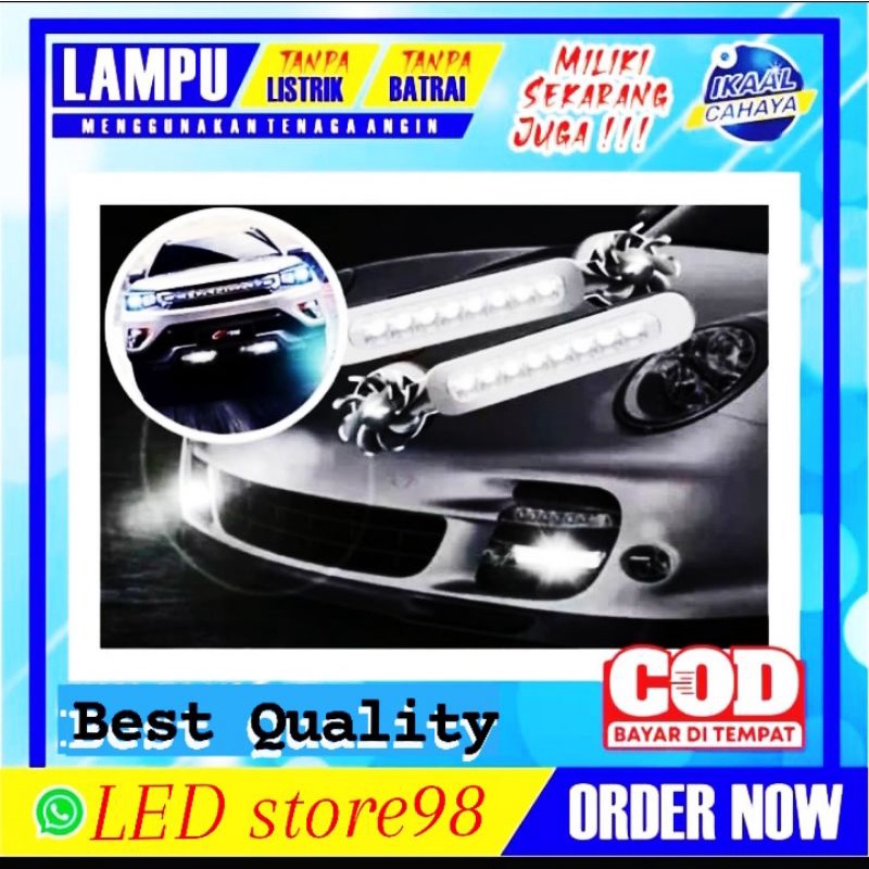 LAMPU LED KIPAS DRL TENAGA ANGIN 8 TITIK