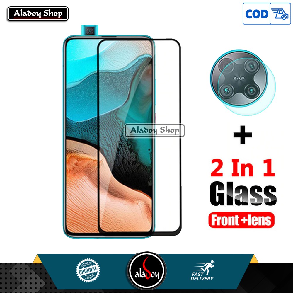 PAKET Tempered Glass Layar dan Tempered Glass Camera POCO F2 PRO Anti Gores Kaca Layar dan Camera HP