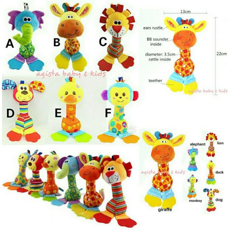 Mainan bayi bunyi / gigitan bayi / mainan anak rattle stick teether