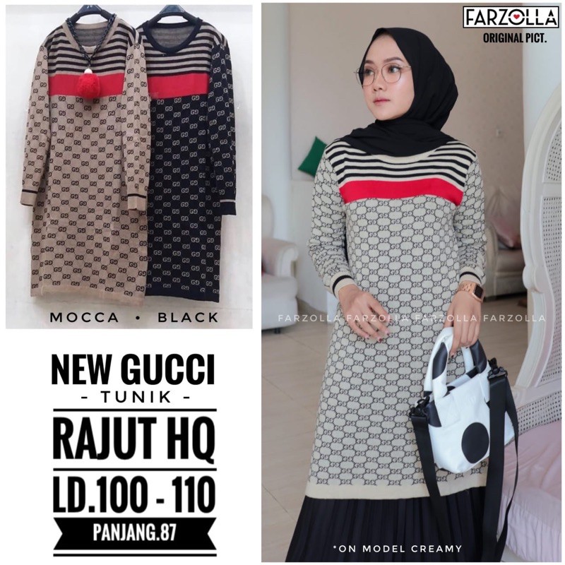 Tunik Rajut Dewasa Motif Gucci New Gucci Tunik Original by Farzolla