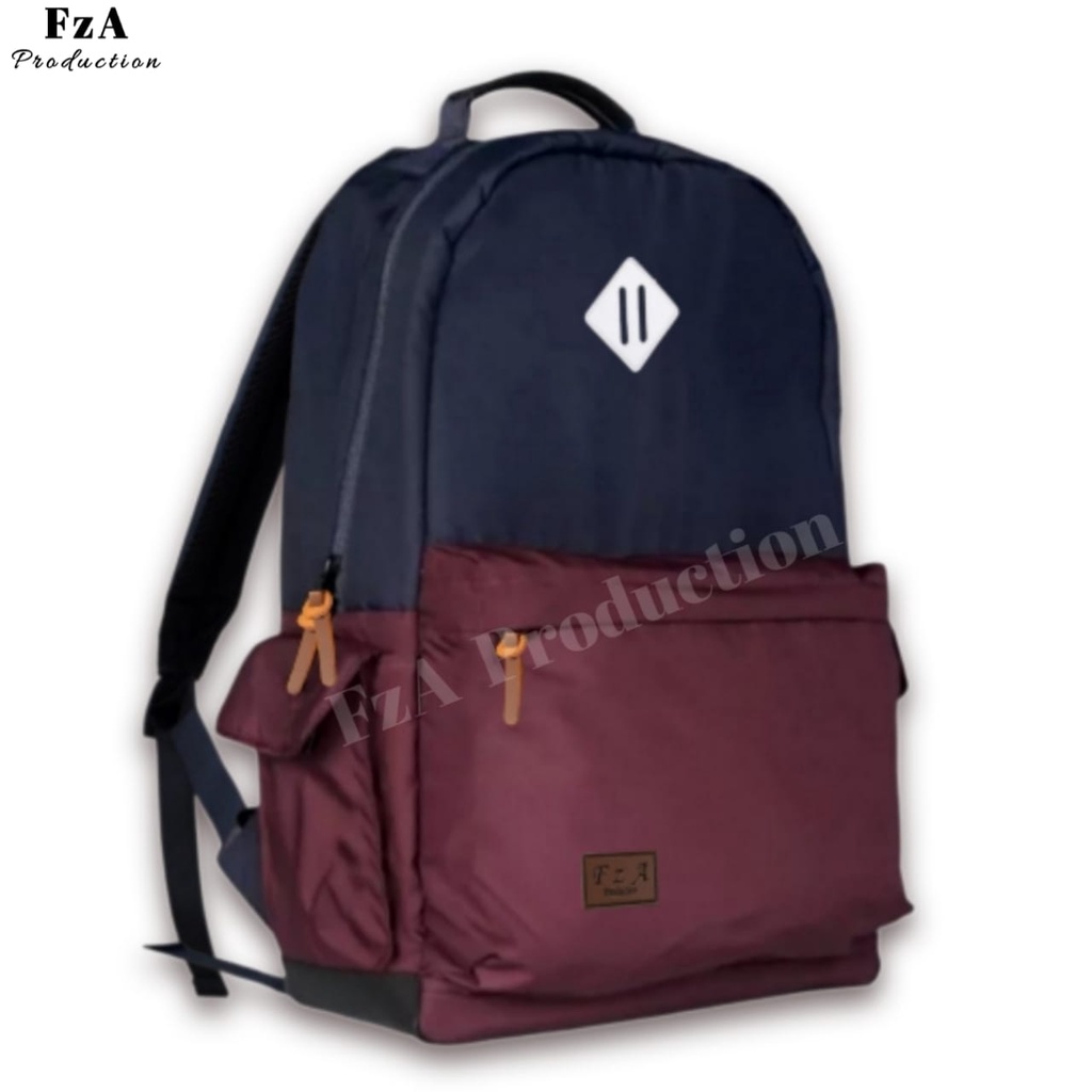 Tas Ransel Punggung Distro Casual Pria Wanita / Tas Ransel Laptop Original - FzA Gratis Jam Tangan Sport