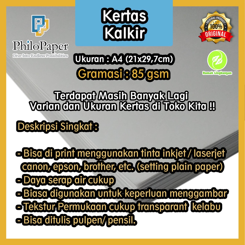 

Kertas Kalkir 85 Gsm A4