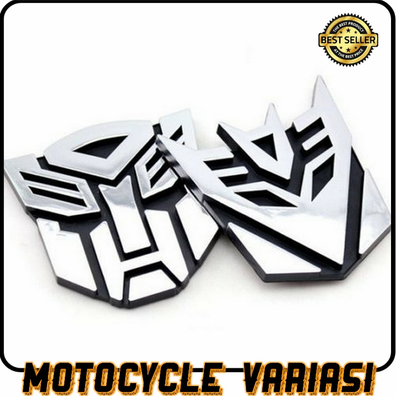 [COD] emblem MOBIL dan MOTOR 3D logo transformer stainless 8.5x8.5x0.5 stainless crom