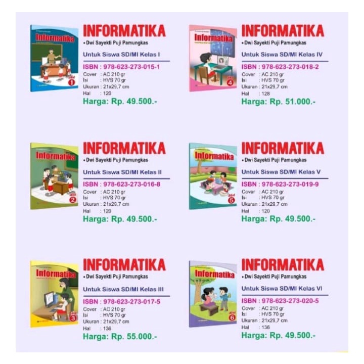 BUKU SISWA INFORMATIKA SD/MI KELAS 1 2 3 4 5 6 K.13 - CV ARYA DUTA