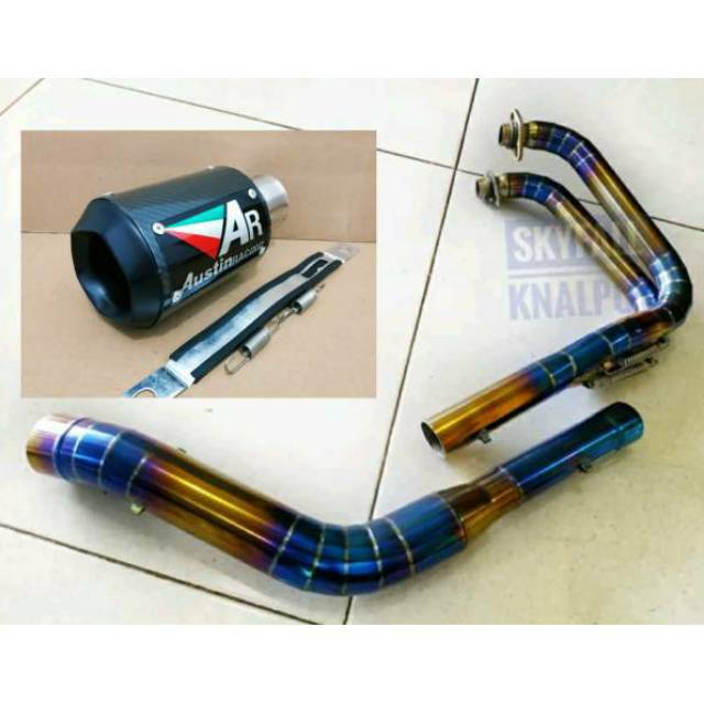 Knalpot Austin Racing R25 Yamaha HEADER BLUEMOON