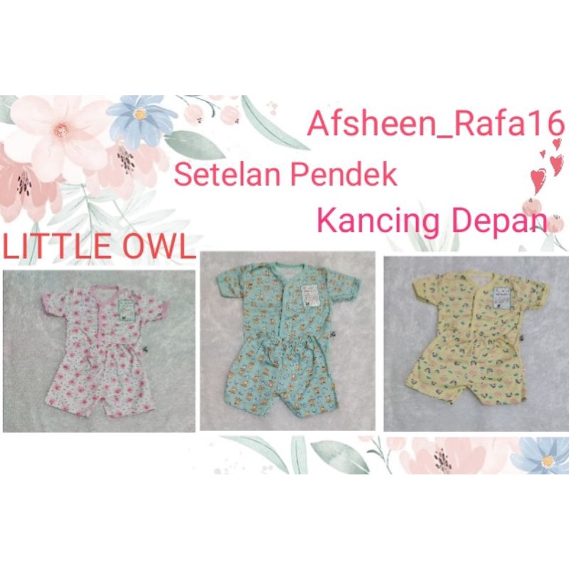 Little Owl Setelan Pendek Kancing Depan Celana Pendek Bayi SNI seri Rainbow