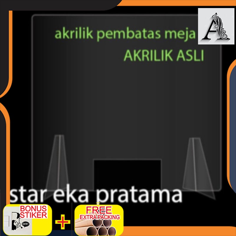 

Grosir Akrilik pembatas/ partisi meja (3MM) - Tanpa lubang 60cmx60cm