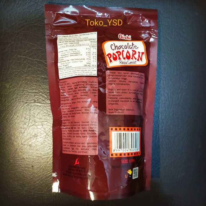 TRYa7s Oishi Pop Corn Cokelat 100 Gr / Oishi Popcorn / Oishi Popcorn Coklat Sd58Rs
