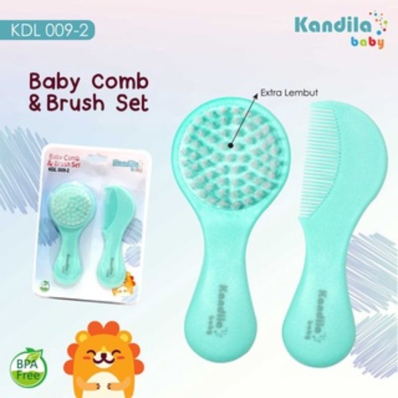 Kandila Baby Comb &amp; Brush Set KDL099 KDL009-2 - Kandila Sisir Bulu Lembut &amp; Sisir Bayi - Sisir Grigi