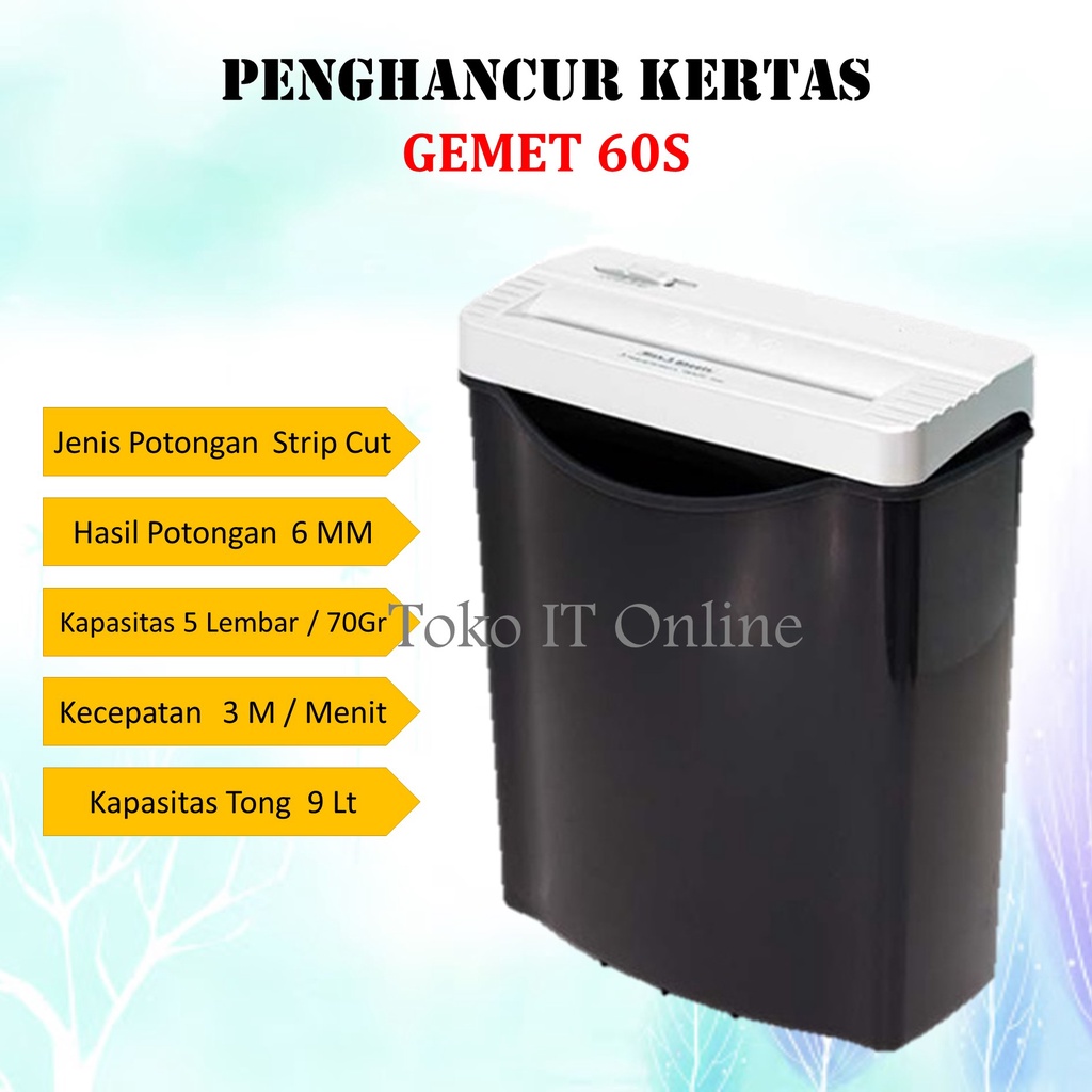 GEMET 60S MESIN PENGHANCUR KERTAS PAPER SHREDDER 60A