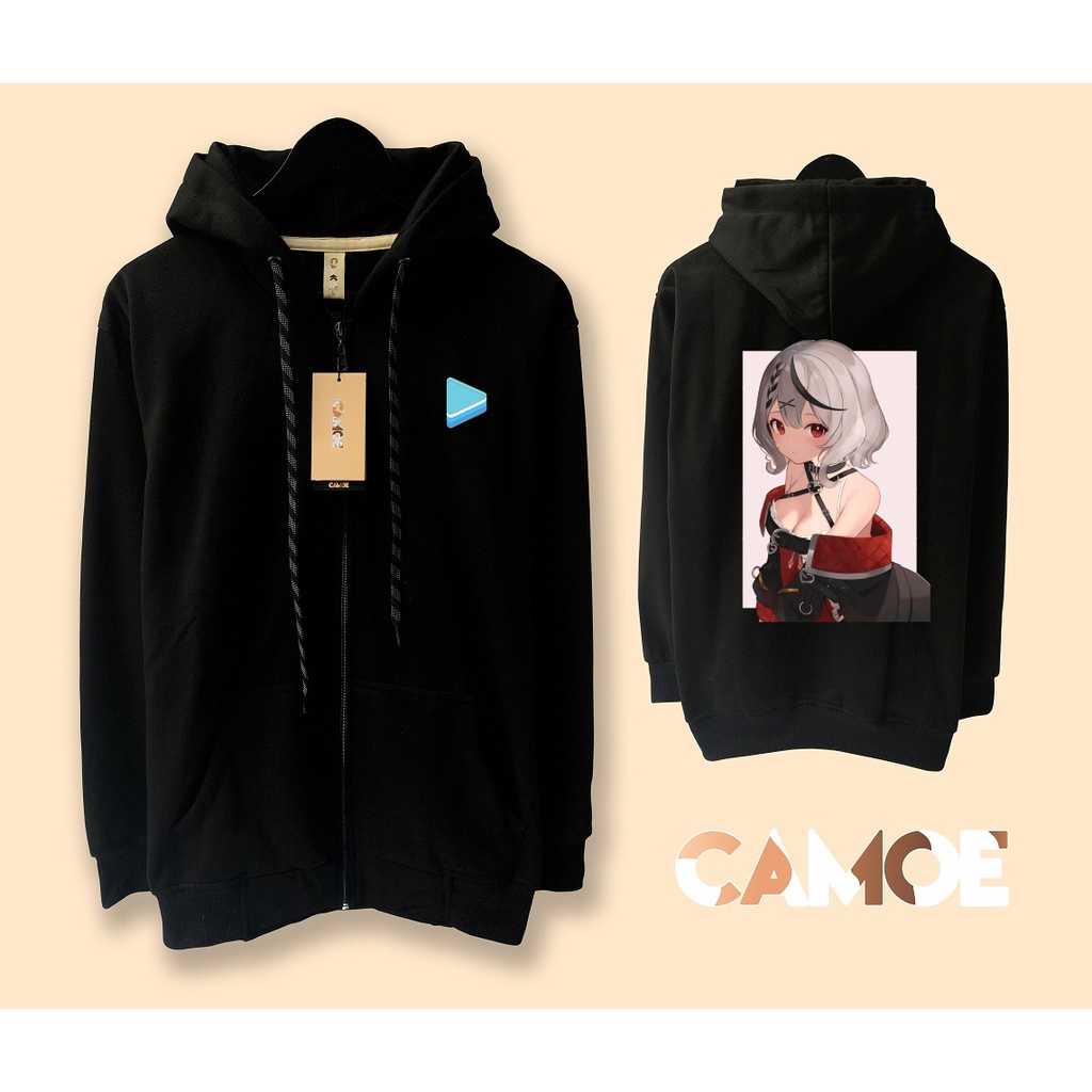 Jaket Hoodie Zipper vTuber Hololive Sakamata Chloe Anime