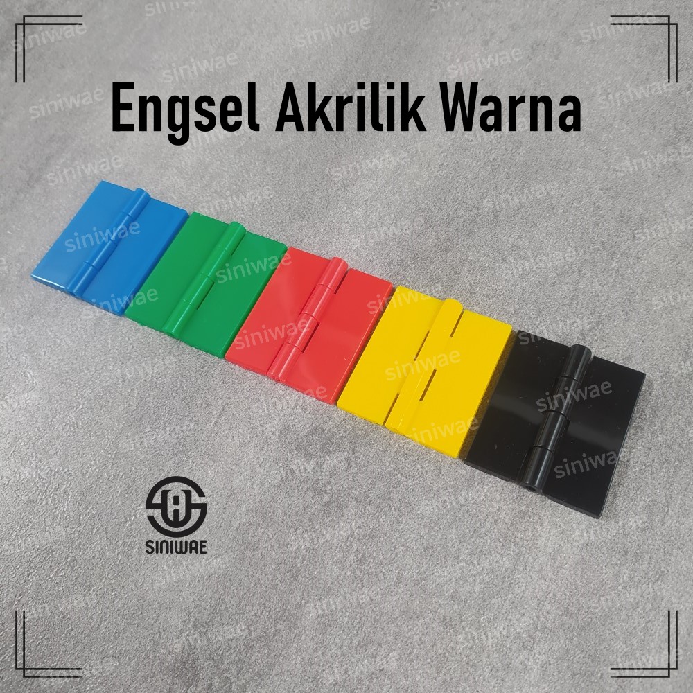 Engsel Akrilik Warna Hitam Merah Kuning Hijau Biru Hinge Acrylic