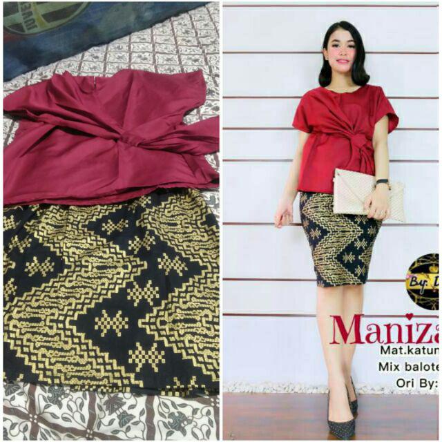 • Termurah • Set Batik Wanita Maniza Utk Natal