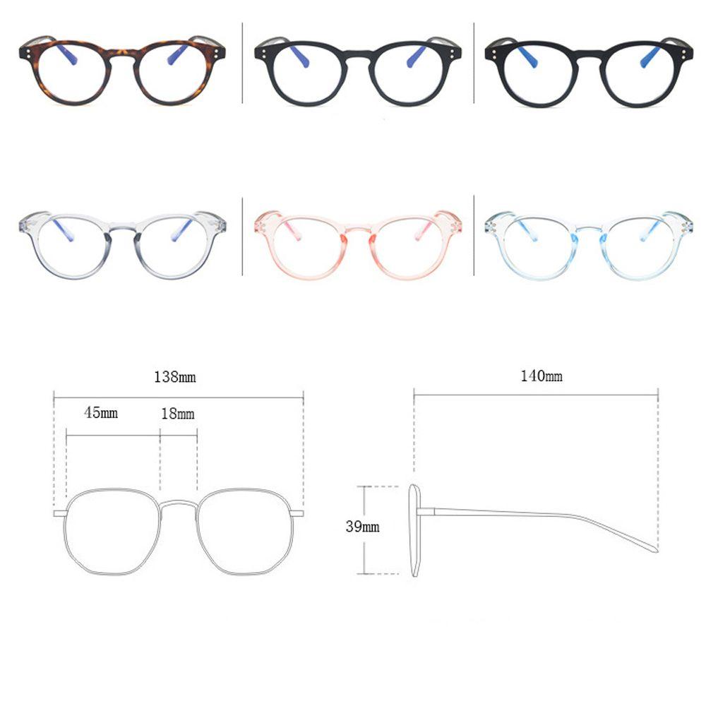 Mxbeauty Kacamata Anti-Biru Cahaya Pria Wanita Vintage Bingkai Bulat Lensa Bening 0derajat Eyewear Optical Glasses