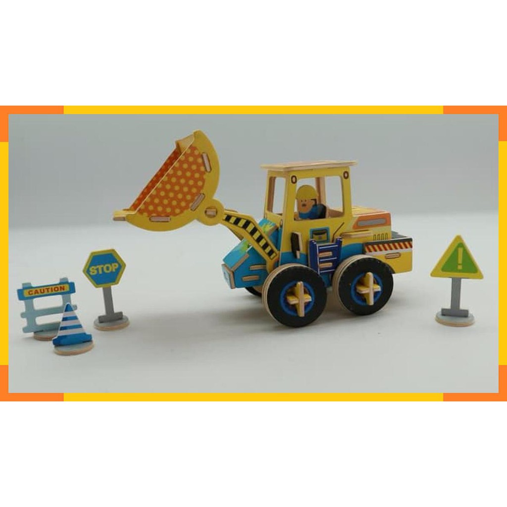Mainan Edukasi 3d Puzzle Murah Robotime Kontruksi Forklift
