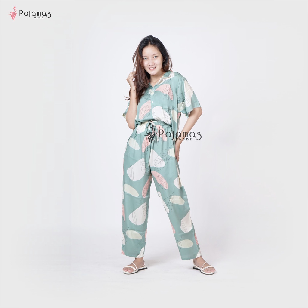 Setelan Oneset Setcel Piyama Baju Tidur Rayon Tiedie Wanita Dewasa Set Murah Kekinian