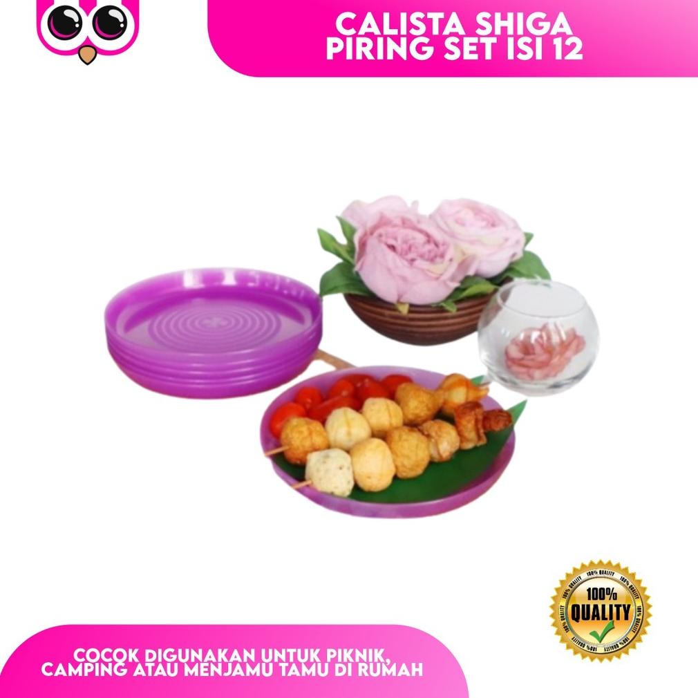 [ PIRING SET ISI 12 ] CALISTA SHIGA PIRING SET ISI 12 / PIRING PLASTIK MAKANAN