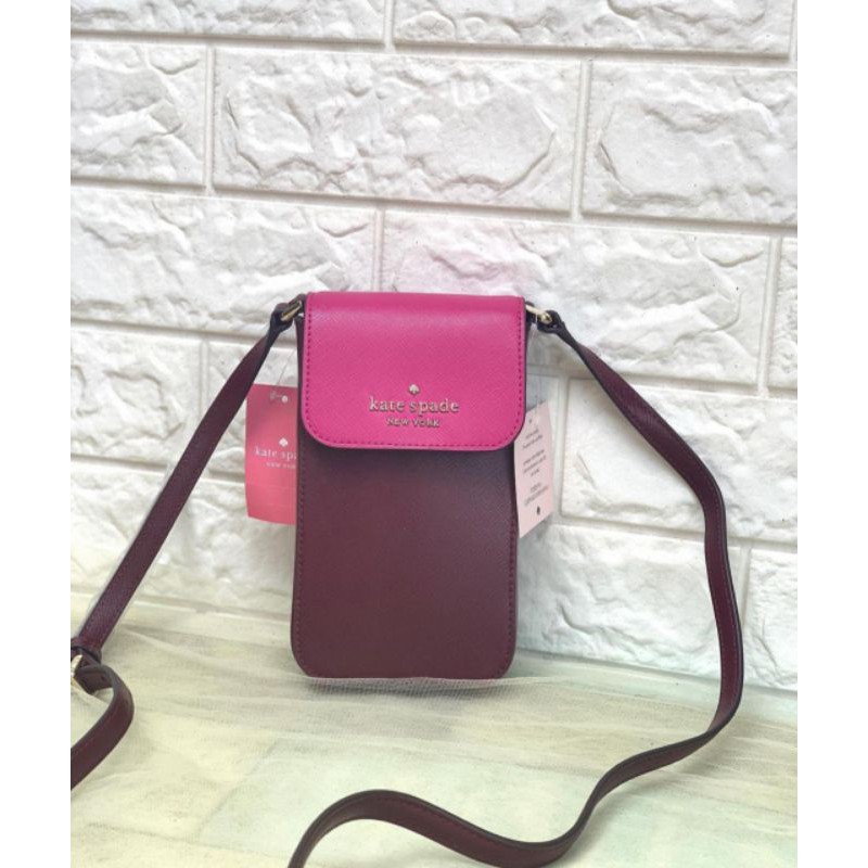 Kate spade staci NS flap phone crossbody pink multi original