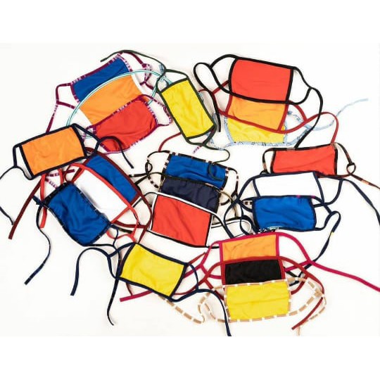 Masker Kain Polos List Warna
