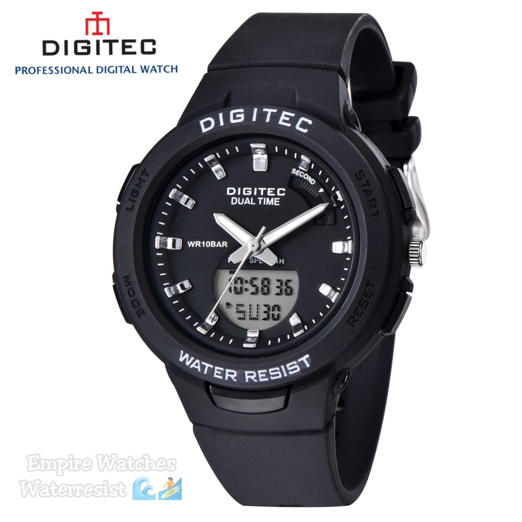 Jam Tangan Digitec DG3082T DG4082T 3082 4082 Wanita Cewek Analog Digital Strap Rubber Dualtime Kuali