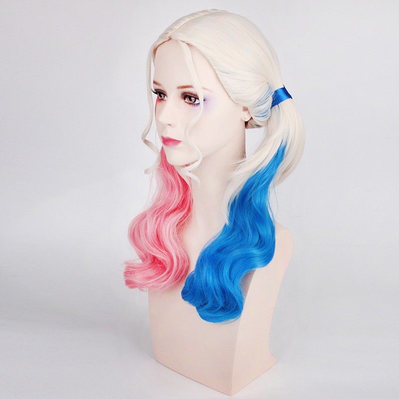 LOL-105 wig daily lolita rambut palsu cosplay harley quinn suicide squad