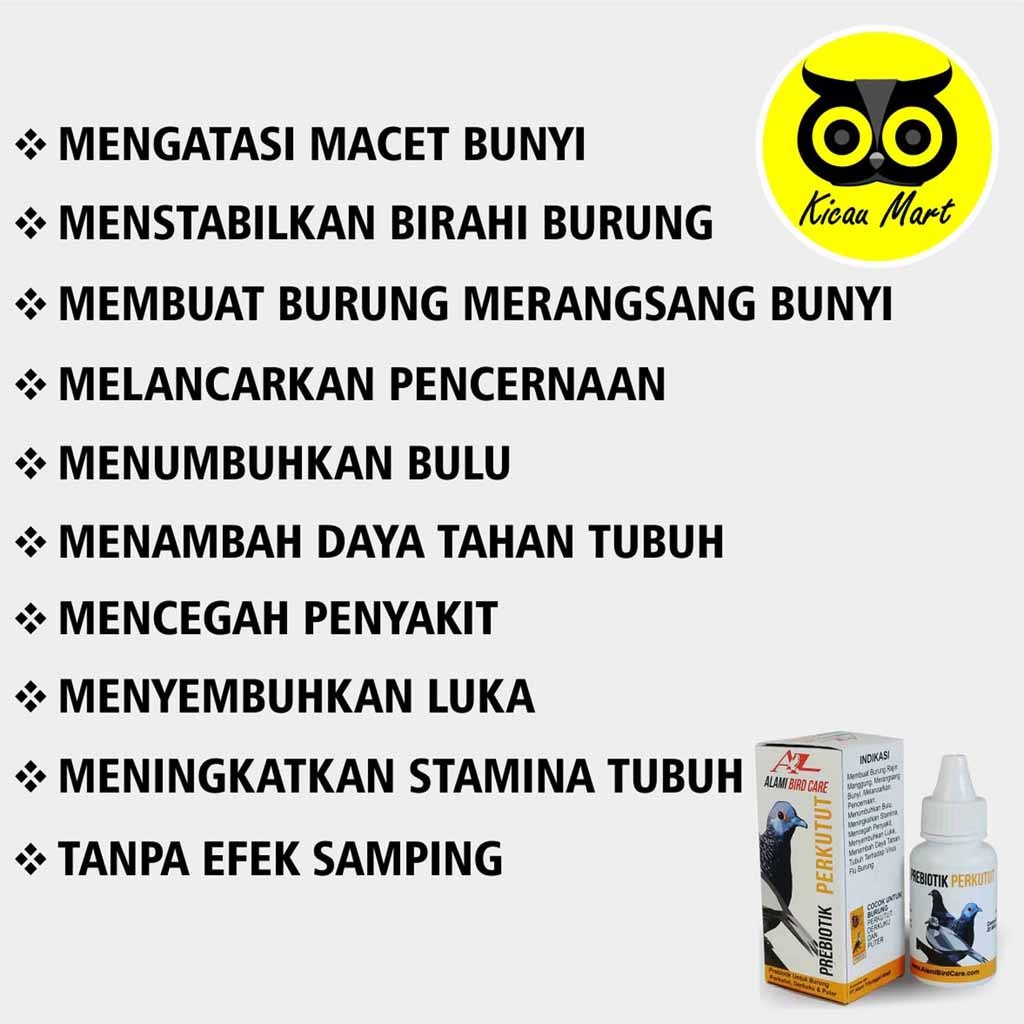 VITAMIN PERKUTUT PREBIOTIK ALAMI BIRD CARE OBAT JAMU BURUNG PERKUTUT DERKUKU PUTER RAJIN MANGGUNG BULU INDAH CEGAH FLU OBPKT