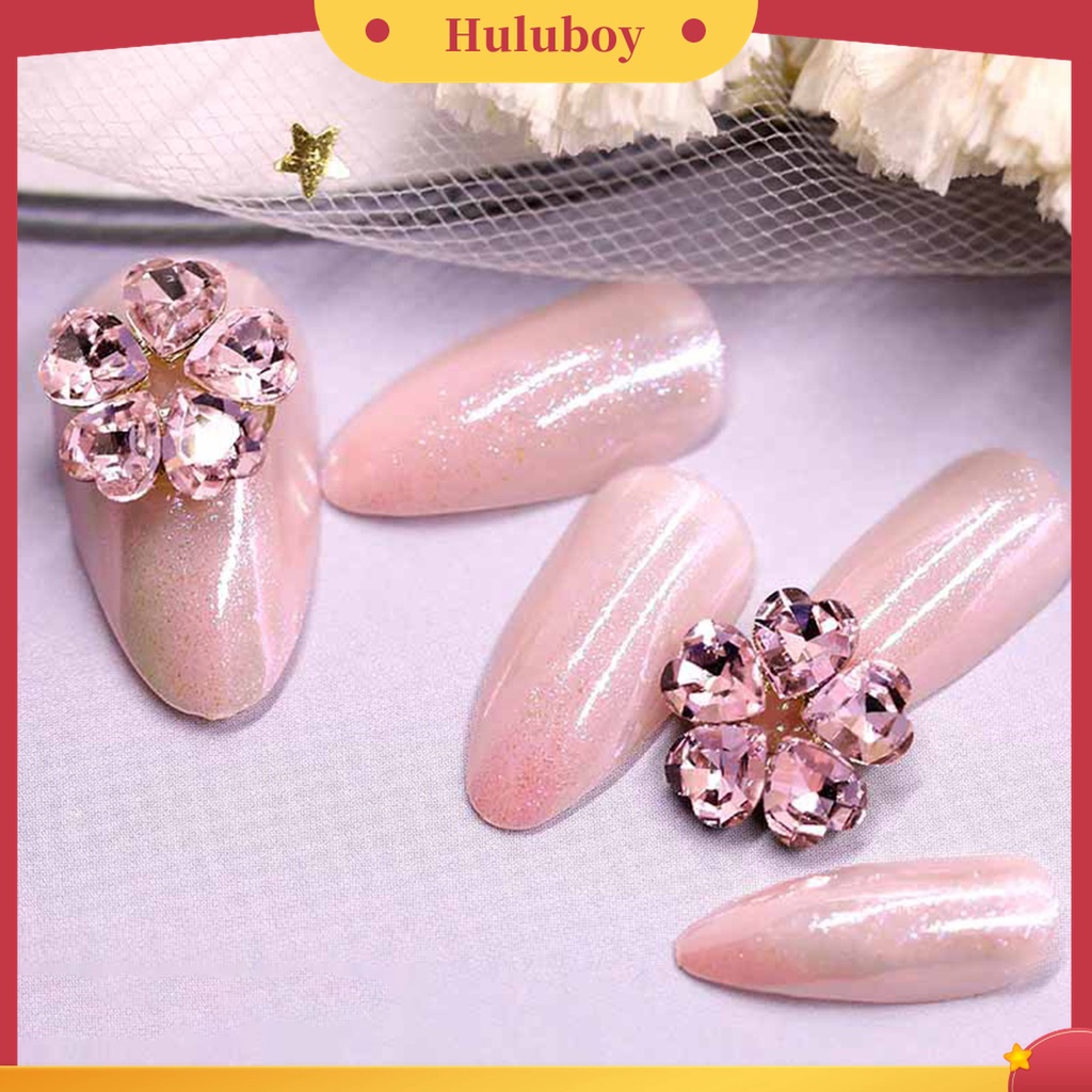 Huluboy Huluboy♡ Ornamen Bunga 3D Aksen Berlian Imitasi Untuk Dekorasi Nail Art