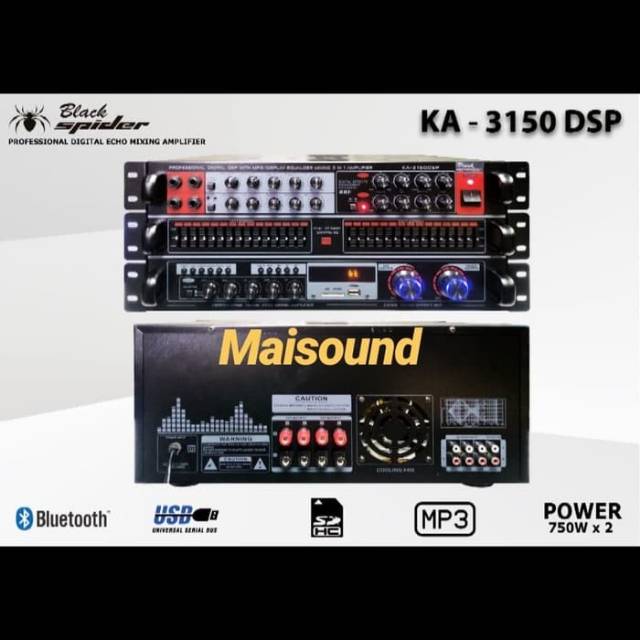 AMPLIFIER KARAOKE BLACKSPIDER KA 3150 DSP AMPLI BLACK SPIDER KA3150DSP