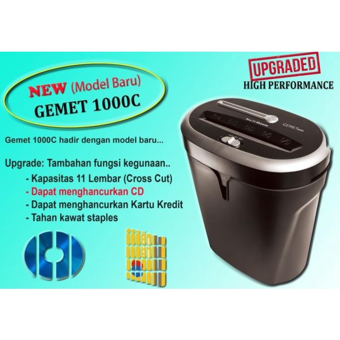 

Mesin Penghancur Kertas/paper shedder GEMET 1000 C cross cut