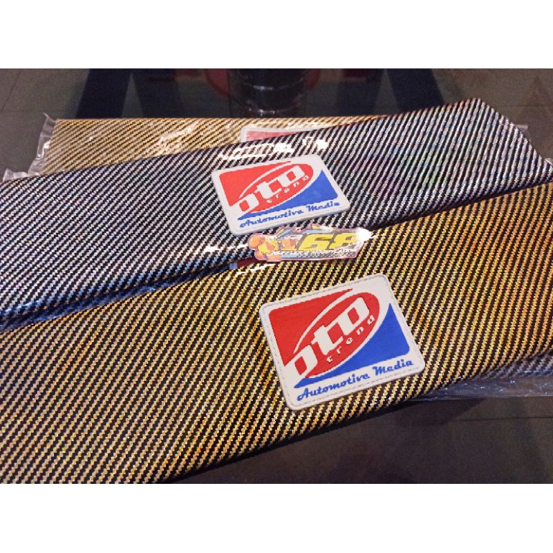 Sarung kain jok karbon kevlar logo OTOTREND kulit jok not bikers nathong heng xride glossy