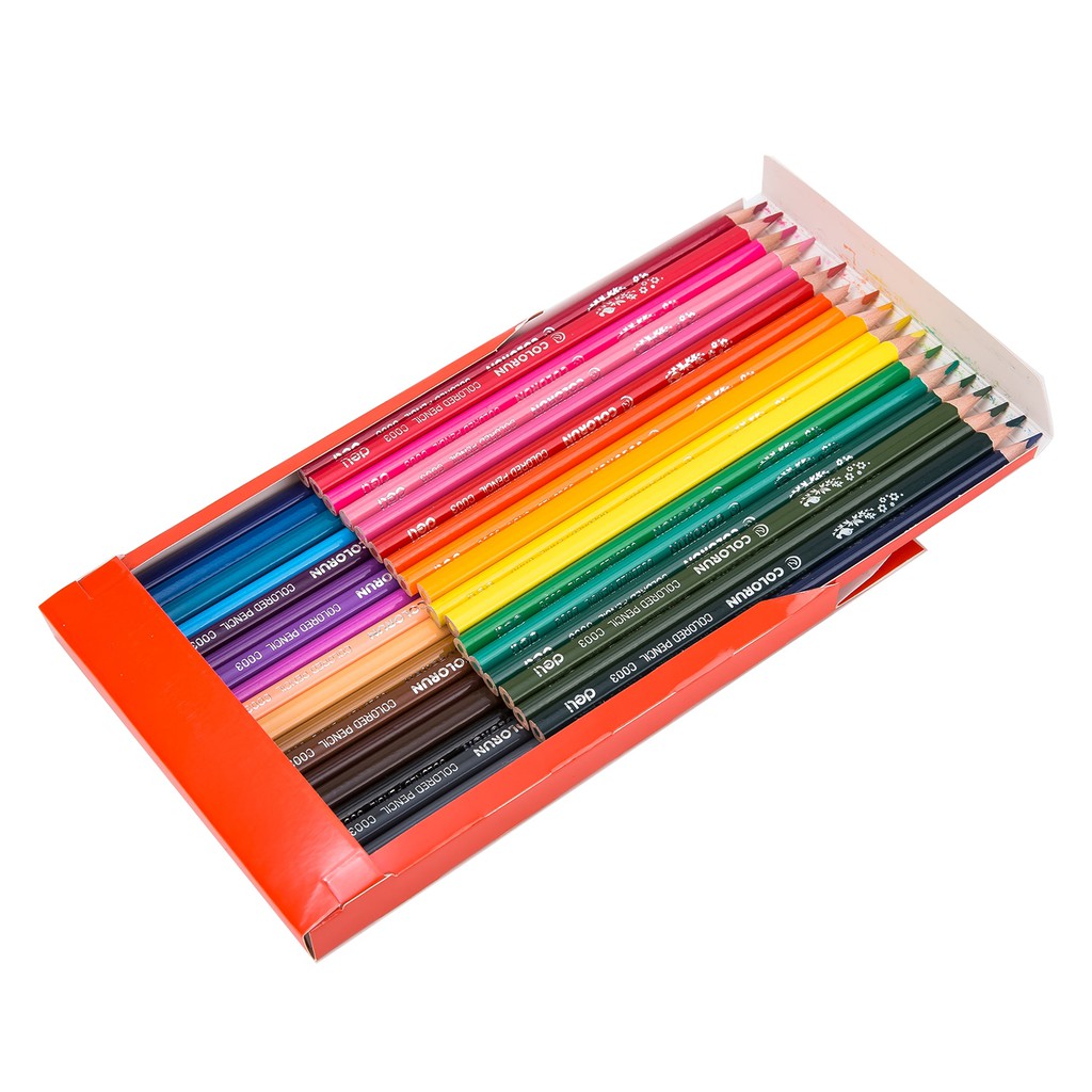 Deli Pensil Warna 12/18/24/36 warna menghasilkan warna warni yang halus, tidak beracun EC00330-3