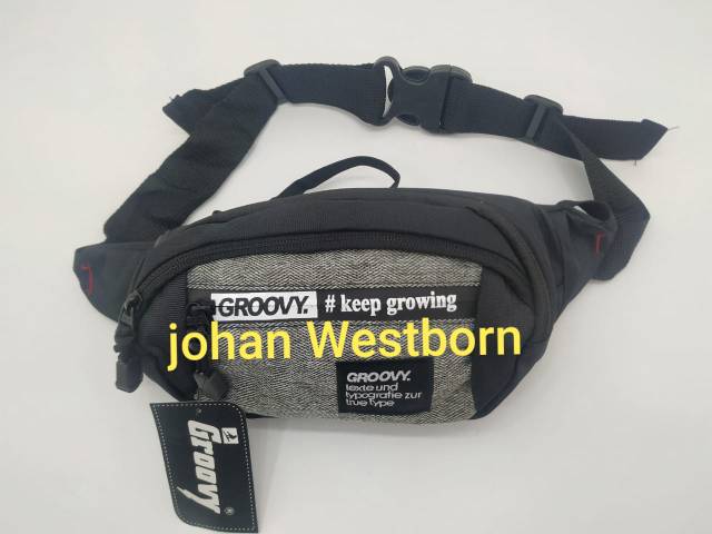 Tas Waist Bag Pria Groovy Kanvas