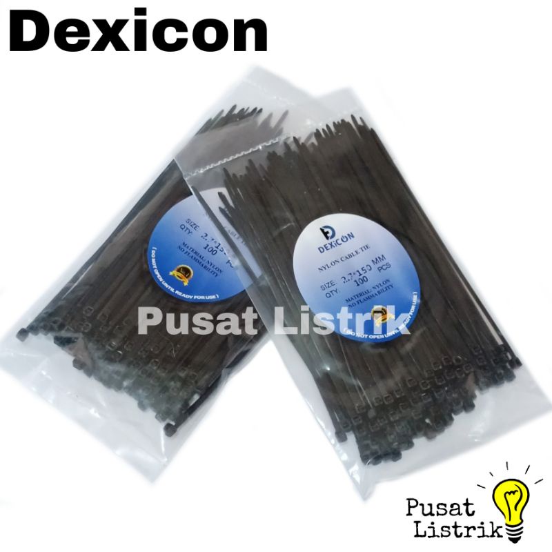 

Kabel Ties 2,7x150mm Warna Hitam Dexicon Cable Ties 2.7x15cm Pengikat Kabel Warna Murah