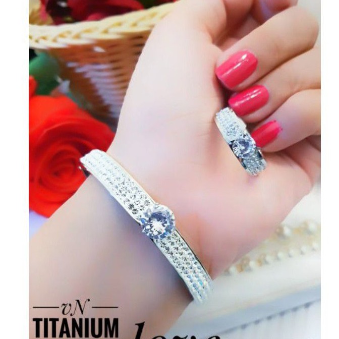 Titanium Set Gelang dan Cincin Terlaris 4421L