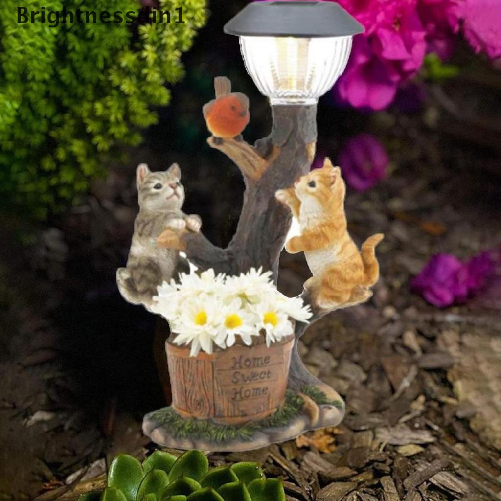 1 In 1 Ornamen Patung Tupai Kucing Anjing Tenaga Surya Untuk Taman