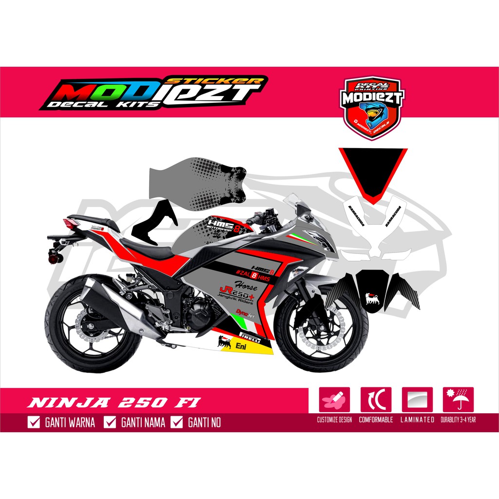 Stiker Decal Striping Cutting Ninja 250 Fi Free Stiker Shopee