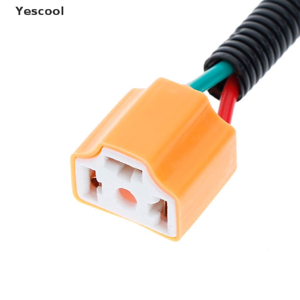 Yescool socket Konektor Lampu Bohlam H4 Bahan Keramik Dengan Kabel harness