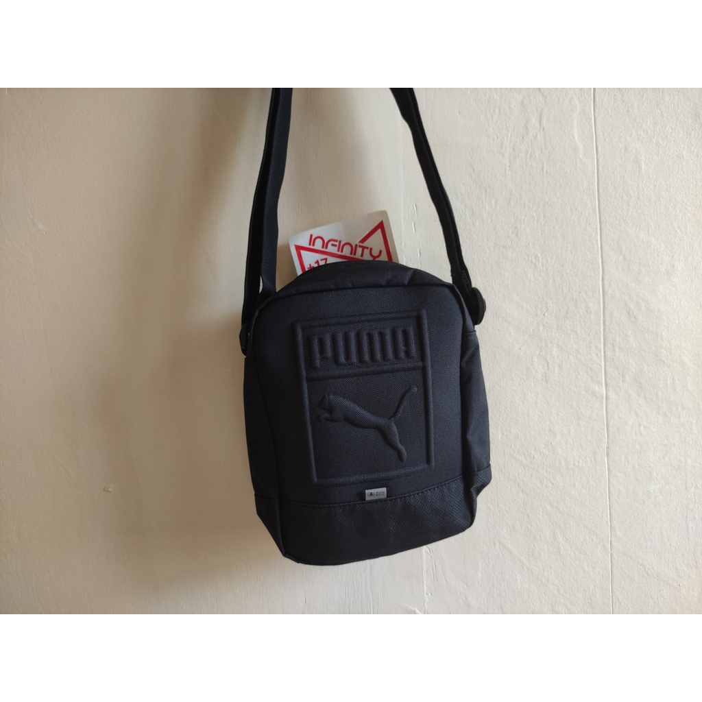 Puma S Portable Black Sling Bag Unisex - Original - Tas Selempang Puma Hitam Pria Wanita