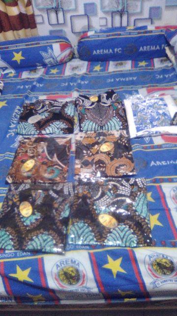 Distro Batik Hrb026 Kenongo Kemeja Tosca Pende Pekalongan Padi M L Xl Sogan Tulis Halus Kemeja Batik