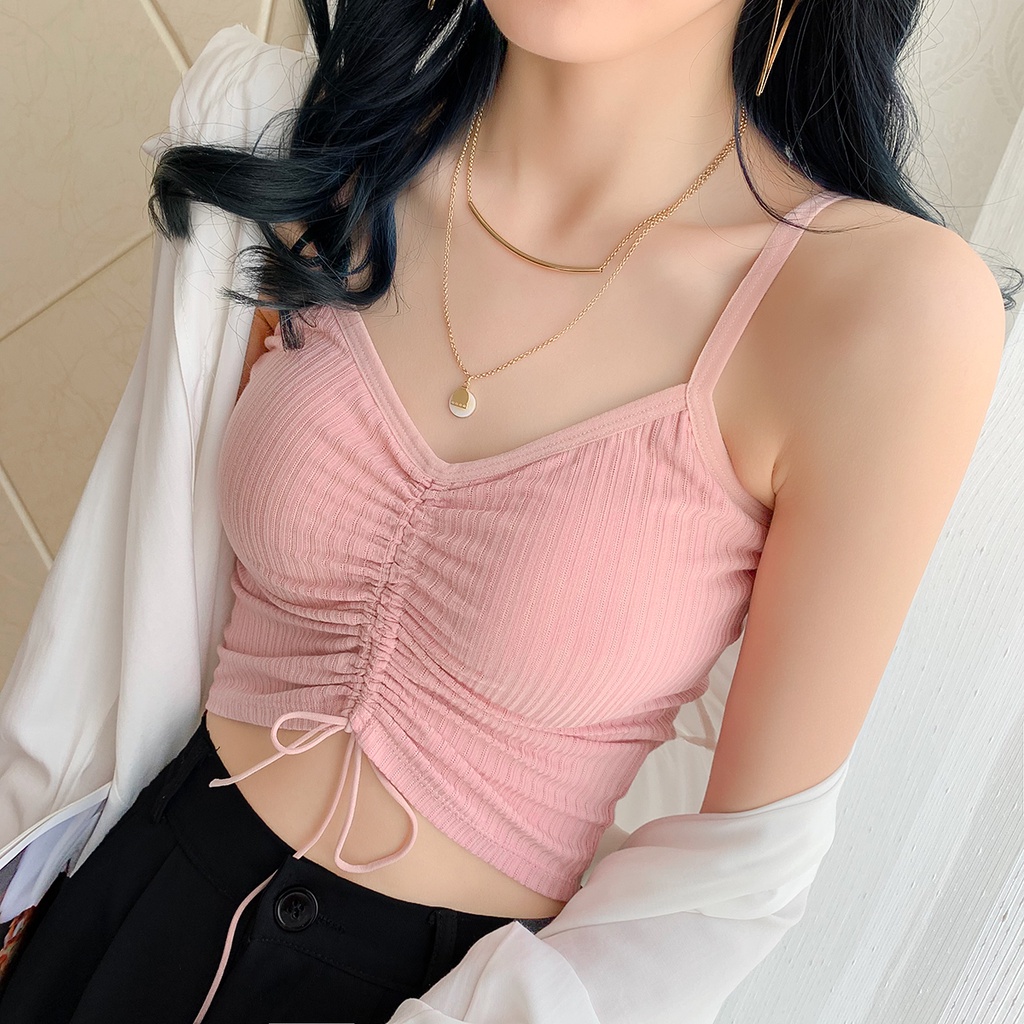 TELLY ➡️ 185 Tank Top Bra Busa Spaghetti Pakaian Dalam Wanita Sexy Tali Sling Tanktop korea import