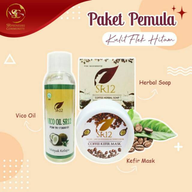 SKINCARE sr12 PAKET PEMULA KULIT FLEK HITAM