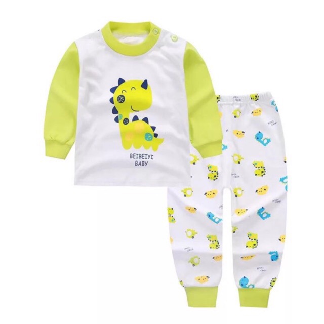 Baju Setelan Anak Green Dino