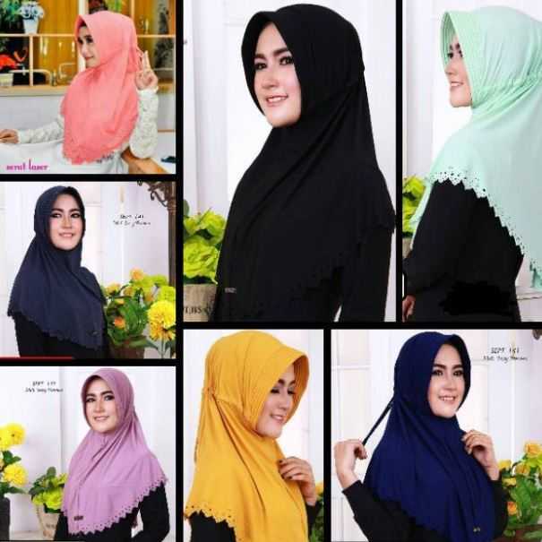 GROSIR 10PCS JILBAB SERUT LASER / BERGO SERUT JEGLOK PROMO
