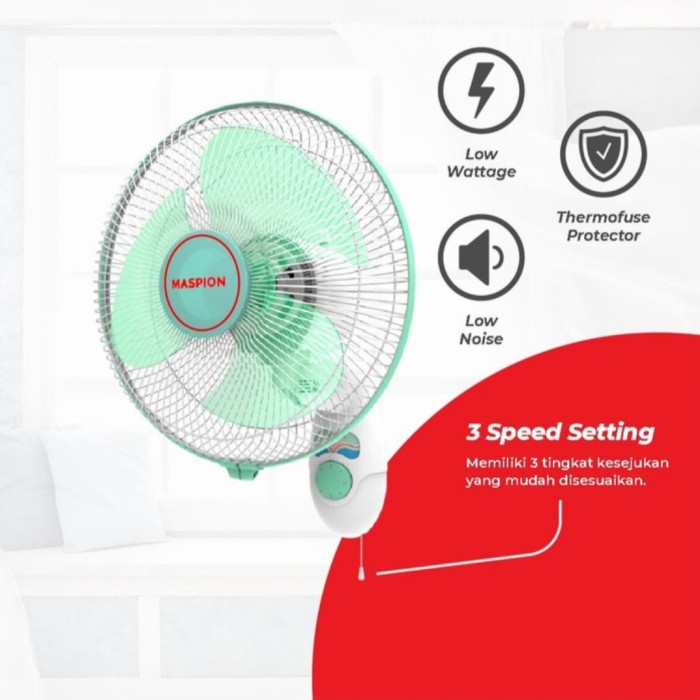 Kipas Maspion Wall Fan 12&quot; MWF 31K