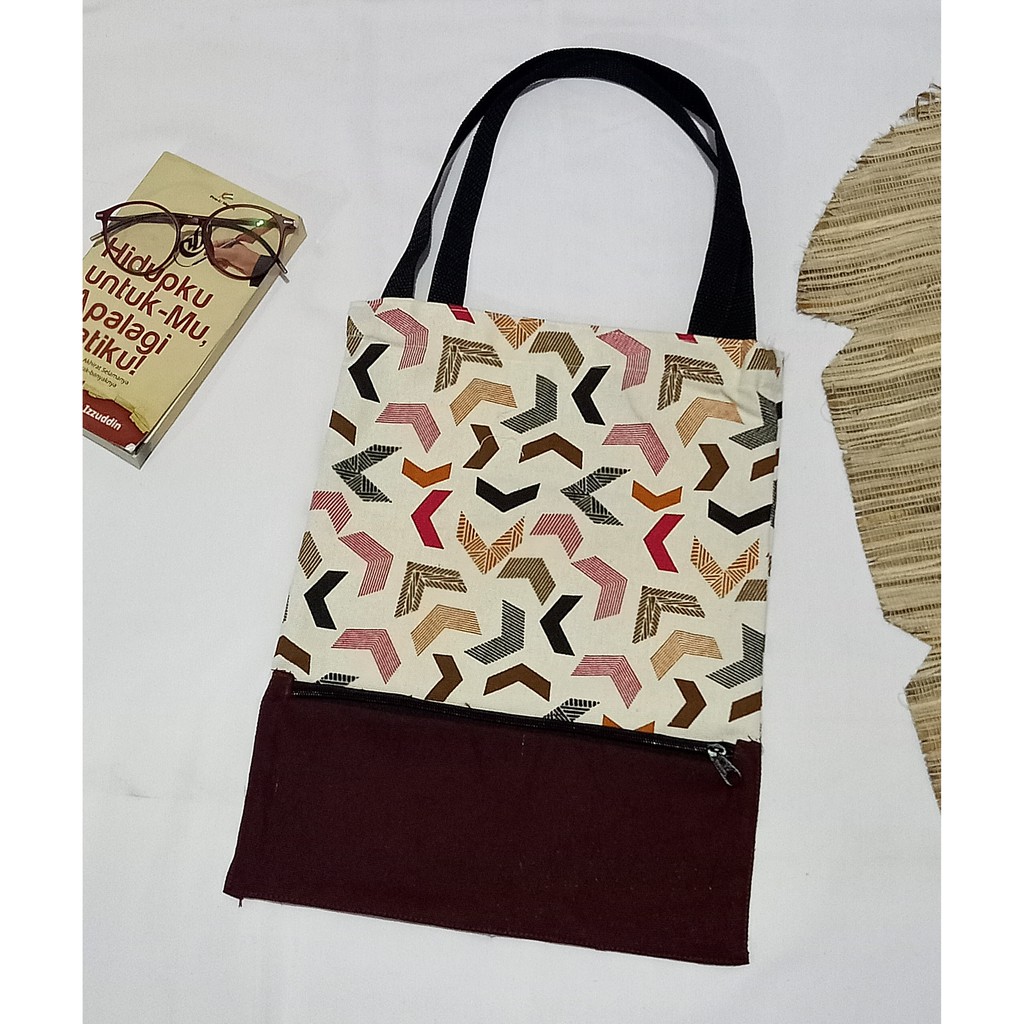 Tote bag/Tas Kuliah Sekolah Wanita Kanvas/ canvas Tote shoulder Bag