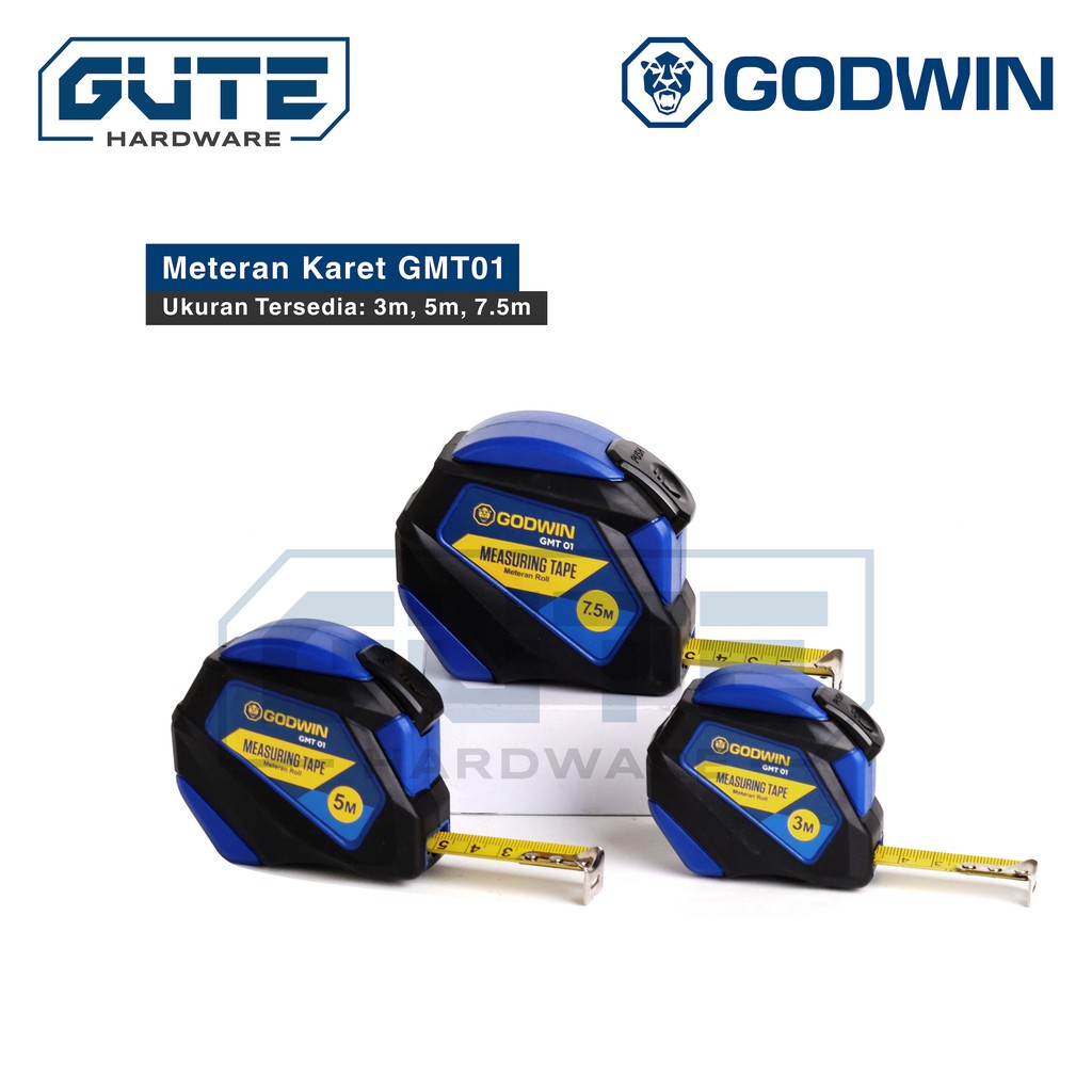 GUTE GODWIN Meteran Karet / Roll Meter / Meter Roll GMT01 Uk 3m 5m 7.5m