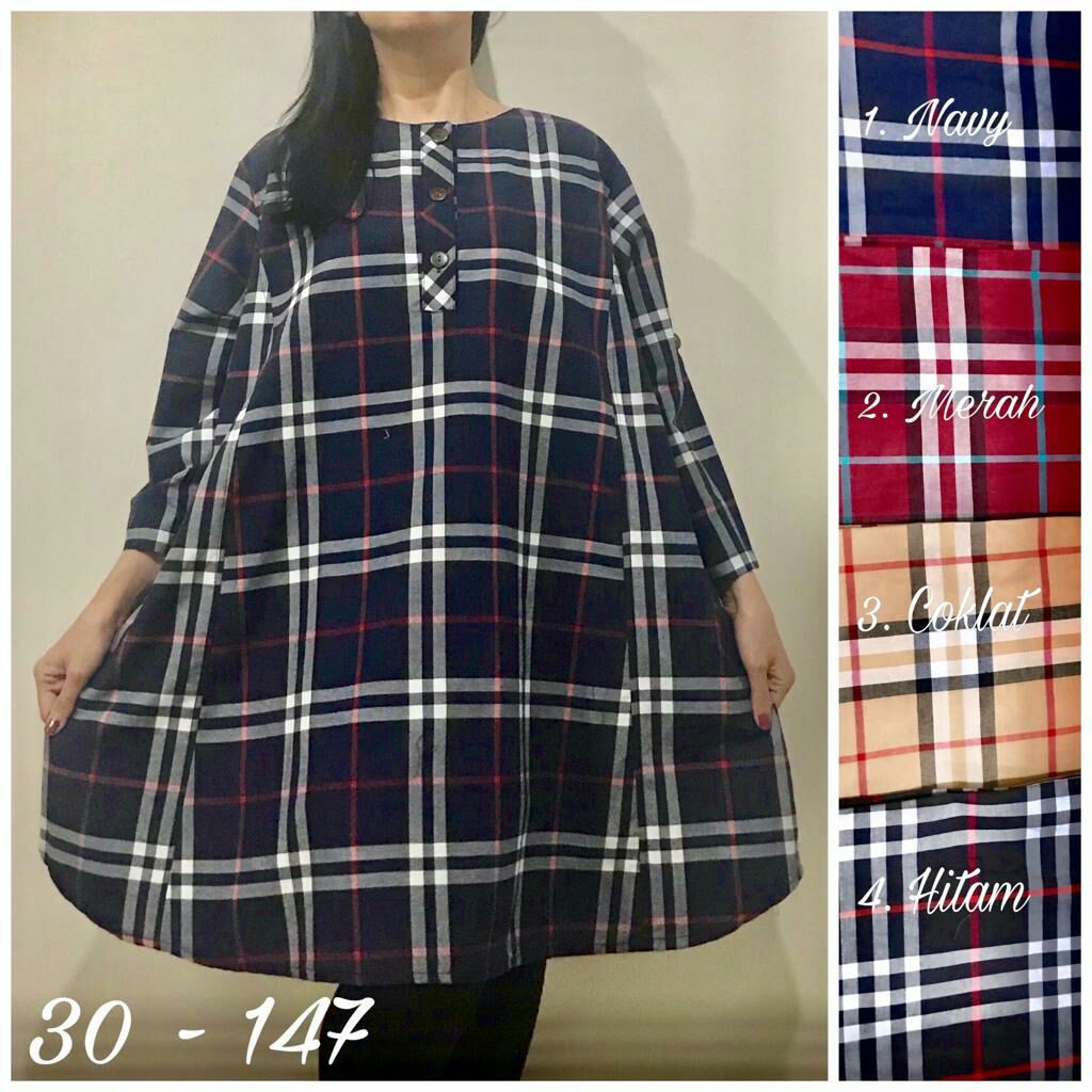 GISELLE SHOP TUNIK NAURA JUMBO 30-147 KOTAK /TUNIK 5L/TUNIK KATUN