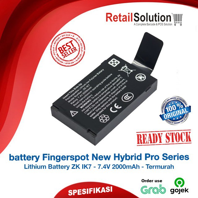 Battery Baterai Absensi Fingerprint Fingerspot New Hybrid Pro Series