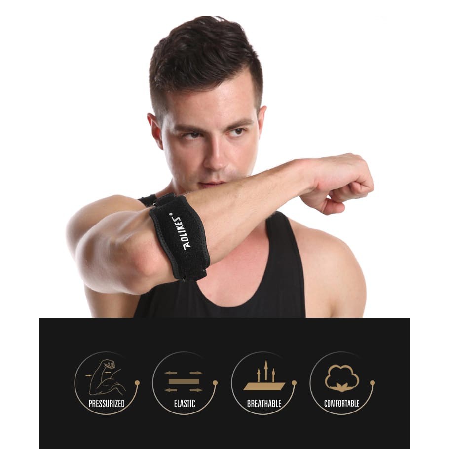 AOLIKES 7949 Elbow Pad Support Straps - Pelindung Siku Wrap Sleeve Gym Fitness