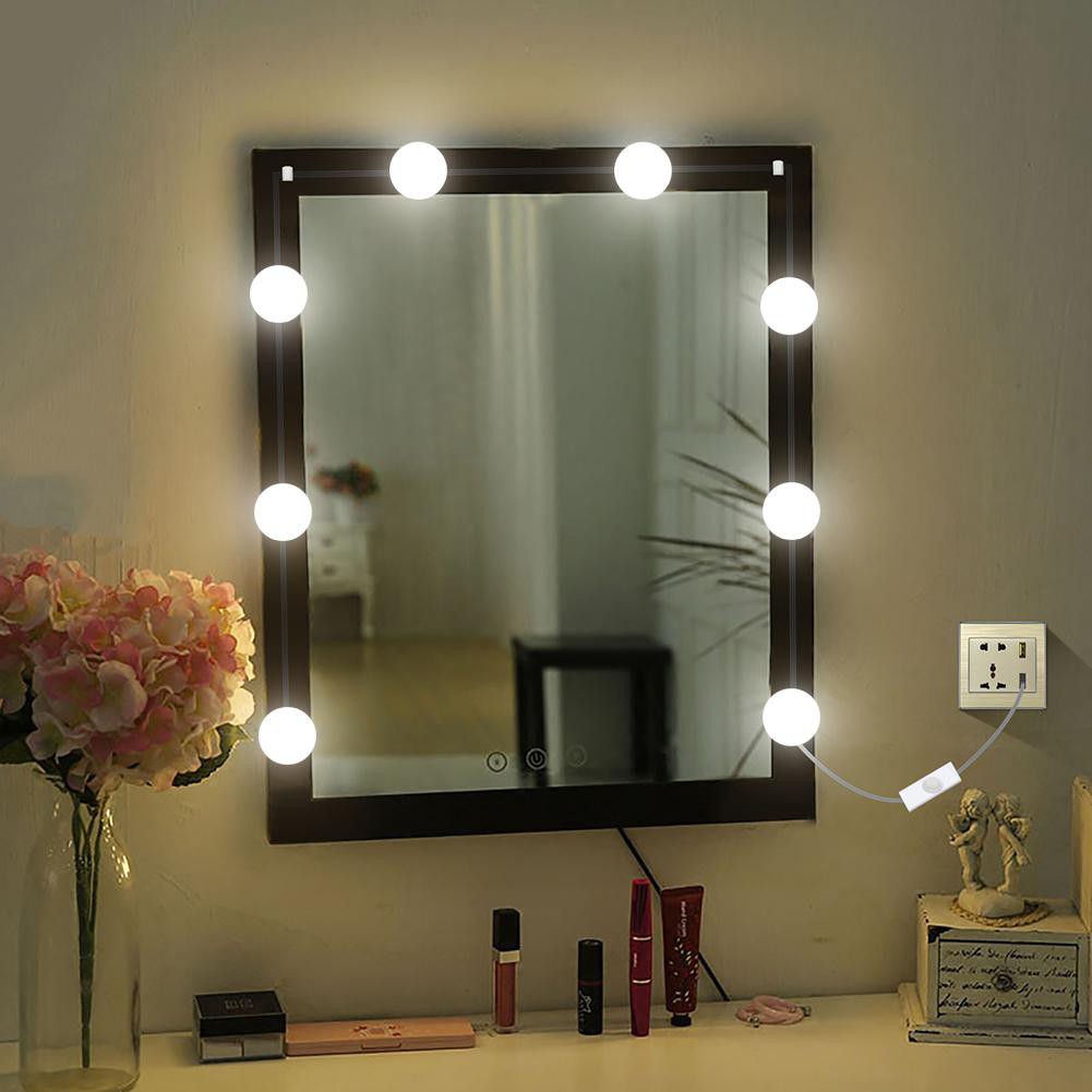 10pcs Led Makeup Mirror Light Bulb Hollywood Vanity Lights Dimmable Wall Lamp Shopee Indonesia